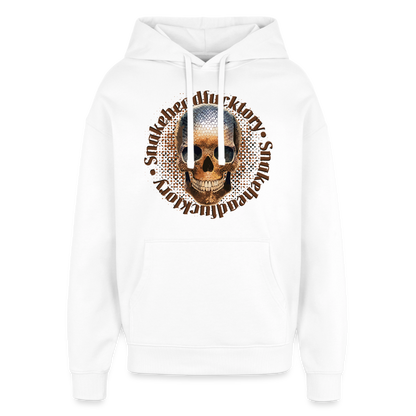Snake Skull Design – Oversized Unisex Hoodie - Weiß