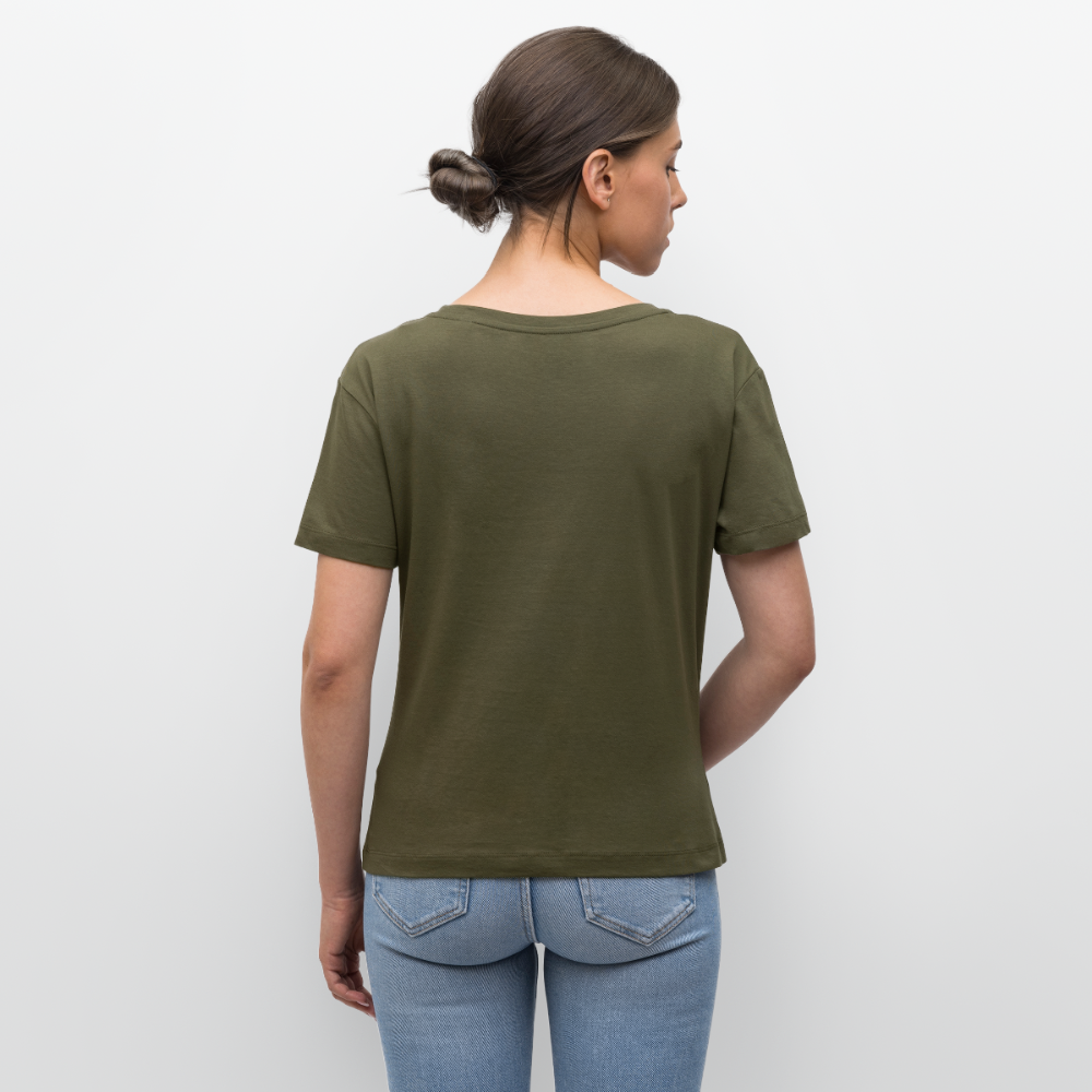 Bunny Grooves Design – Rundhals Frauen Bio-T-Shirt - Khaki