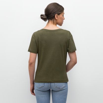 Bunny Grooves Design – Rundhals Frauen Bio-T-Shirt - Khaki
