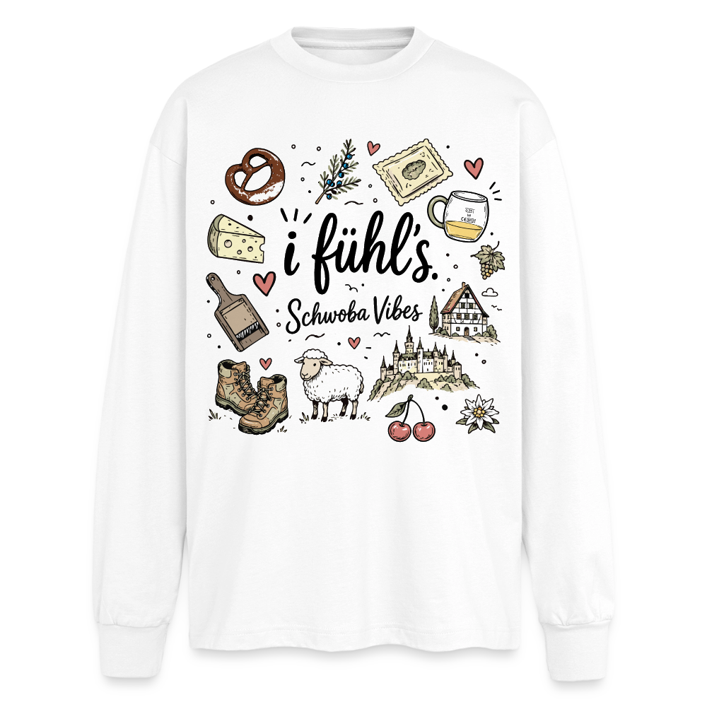 Alb Liebe Design – Oversized Langarmshirt - Weiß