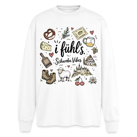 Alb Liebe Design – Oversized Langarmshirt - Weiß