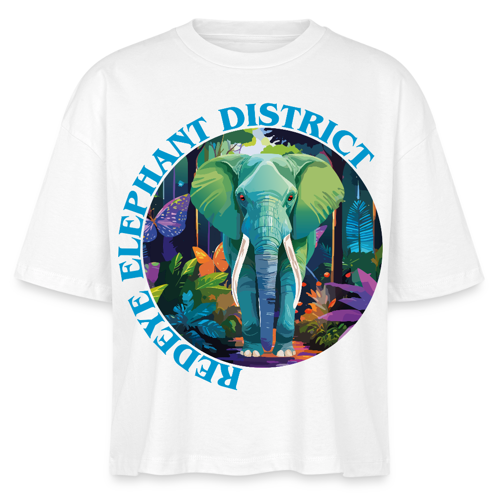 Elephant Design – Frauen Boxy Bio-T-Shirt - Weiß