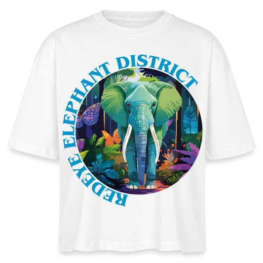 Elephant Design – Frauen Boxy Bio-T-Shirt - Weiß