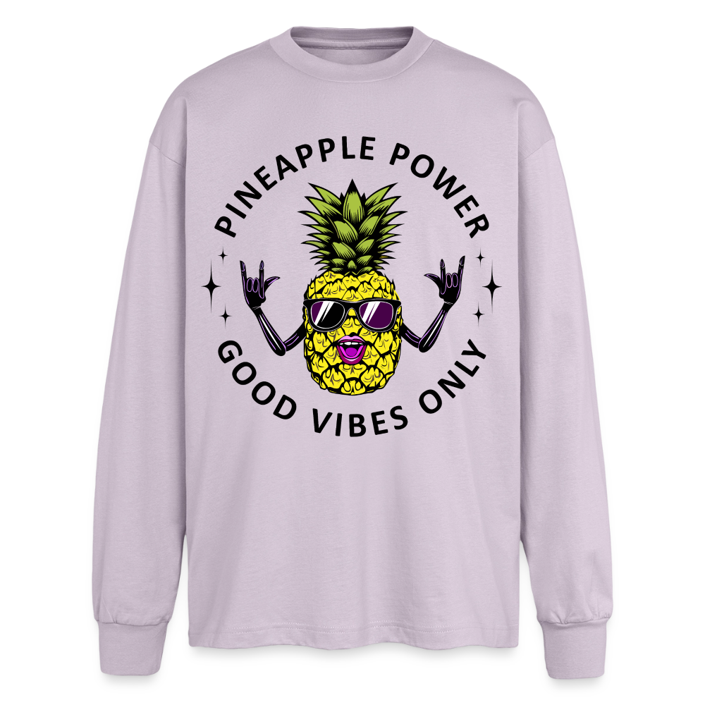 Pineapple Power Design – Oversized Langarmshirt - verblasstes Lila