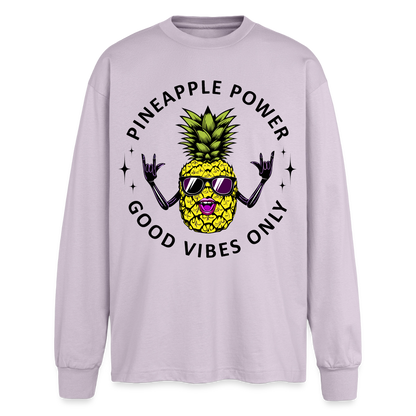 Pineapple Power Design – Oversized Langarmshirt - verblasstes Lila