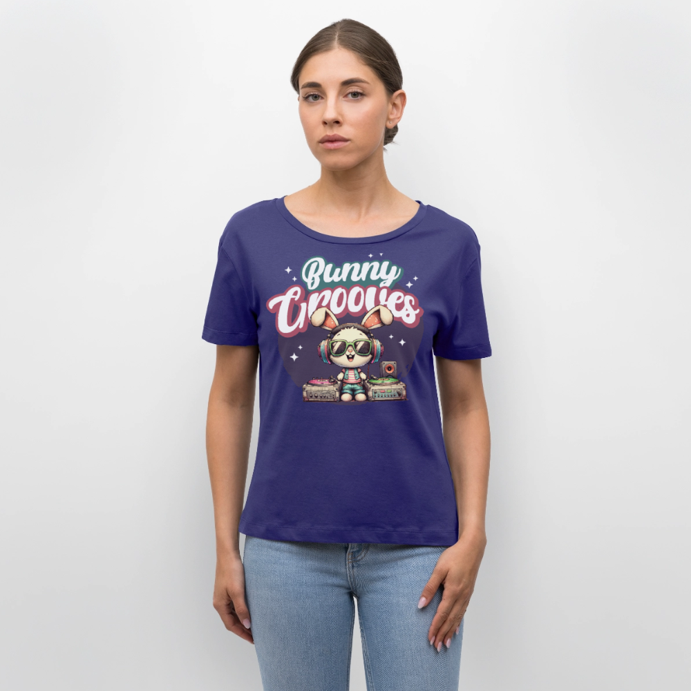 Bunny Grooves Design – Rundhals Frauen Bio-T-Shirt - Dämmerung