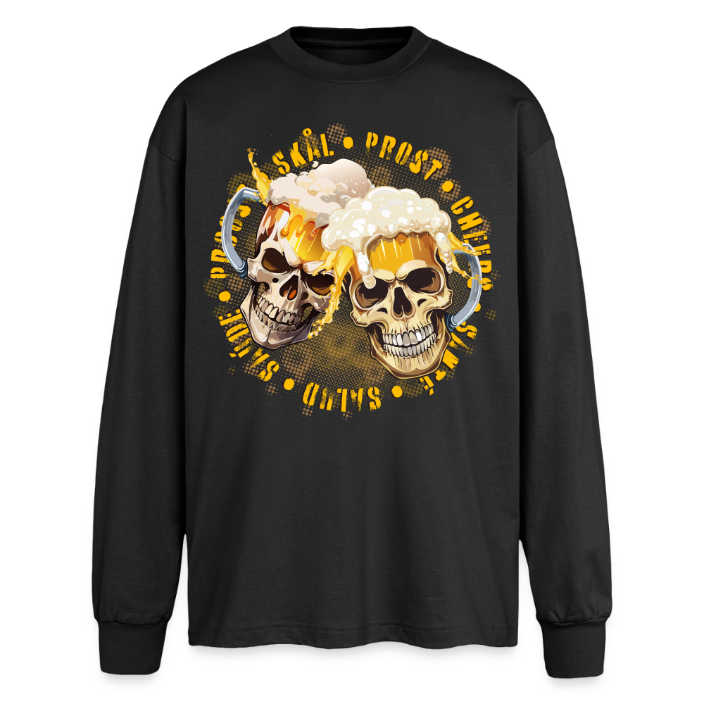 Party Skull Design – Oversized Langarmshirt - Schwarz