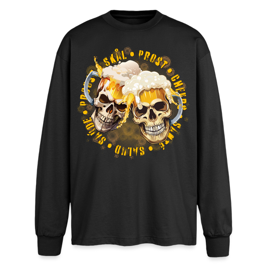 Party Skull Design – Oversized Langarmshirt - Schwarz