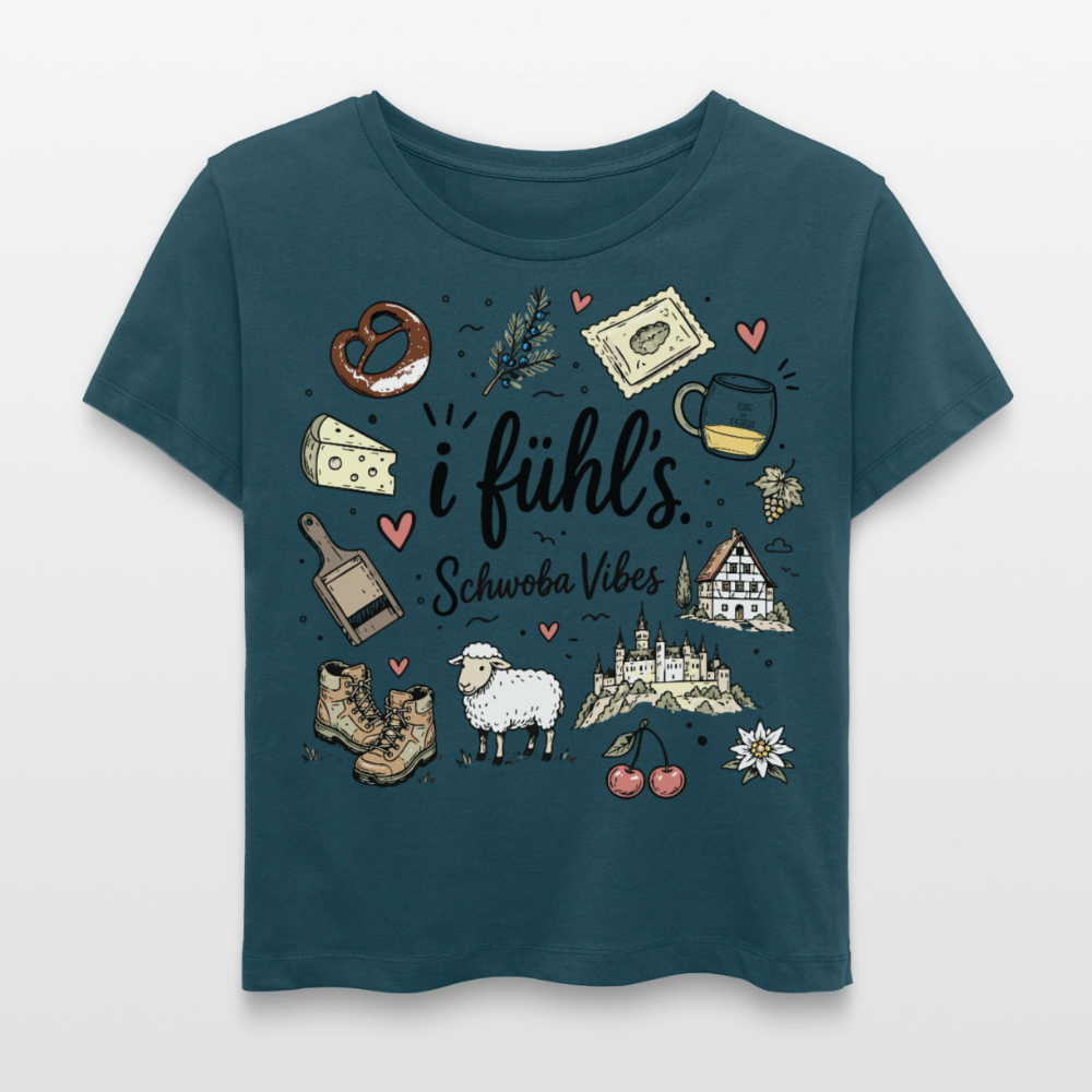 Rundhals Frauen Bio-T-Shirt - Dunkles Petrol