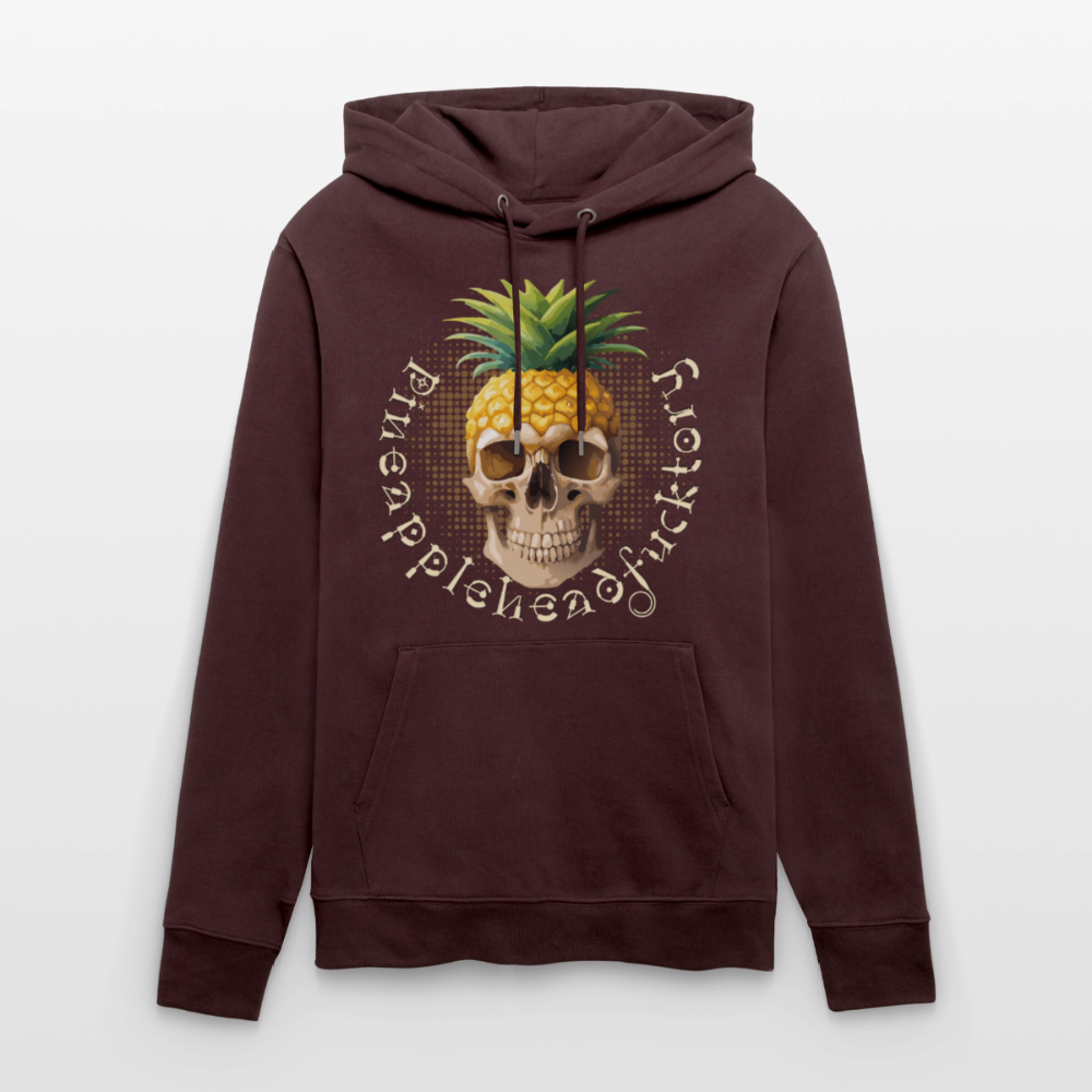 Pineapple Skull Design - Unisex Bio-Hoodie - Maroon