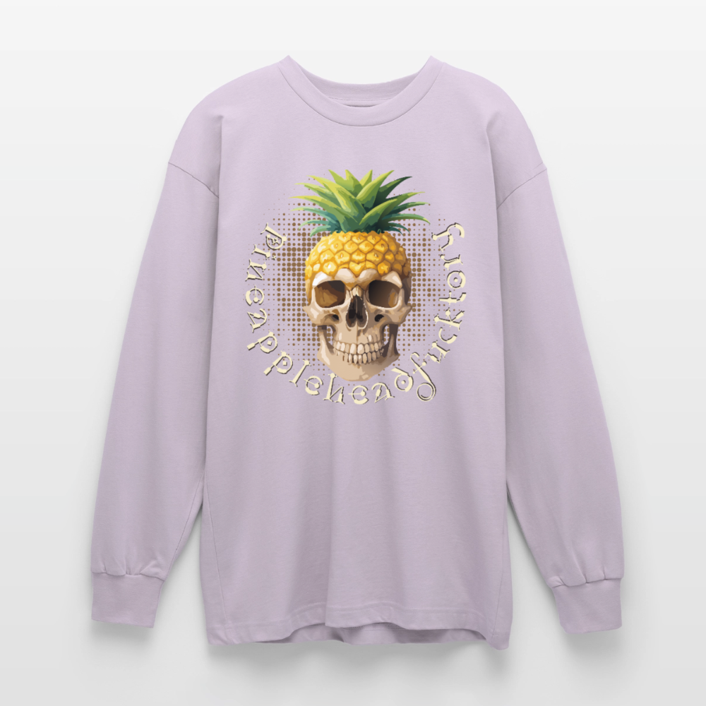 Pineapple Skull Design - Oversized Langarmshirt - verblasstes Lila
