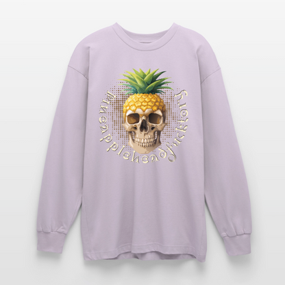 Pineapple Skull Design - Oversized Langarmshirt - verblasstes Lila