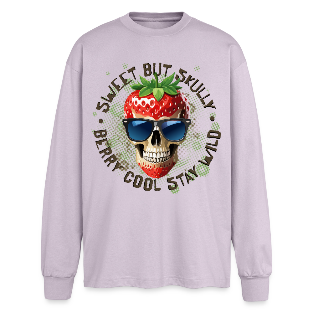 Strawberry Skull Design – Oversized Langarmshirt - verblasstes Lila