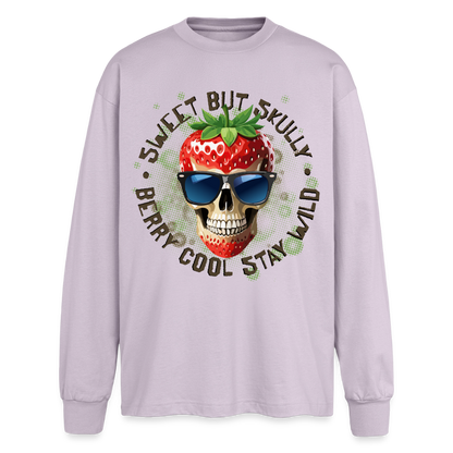 Strawberry Skull Design – Oversized Langarmshirt - verblasstes Lila