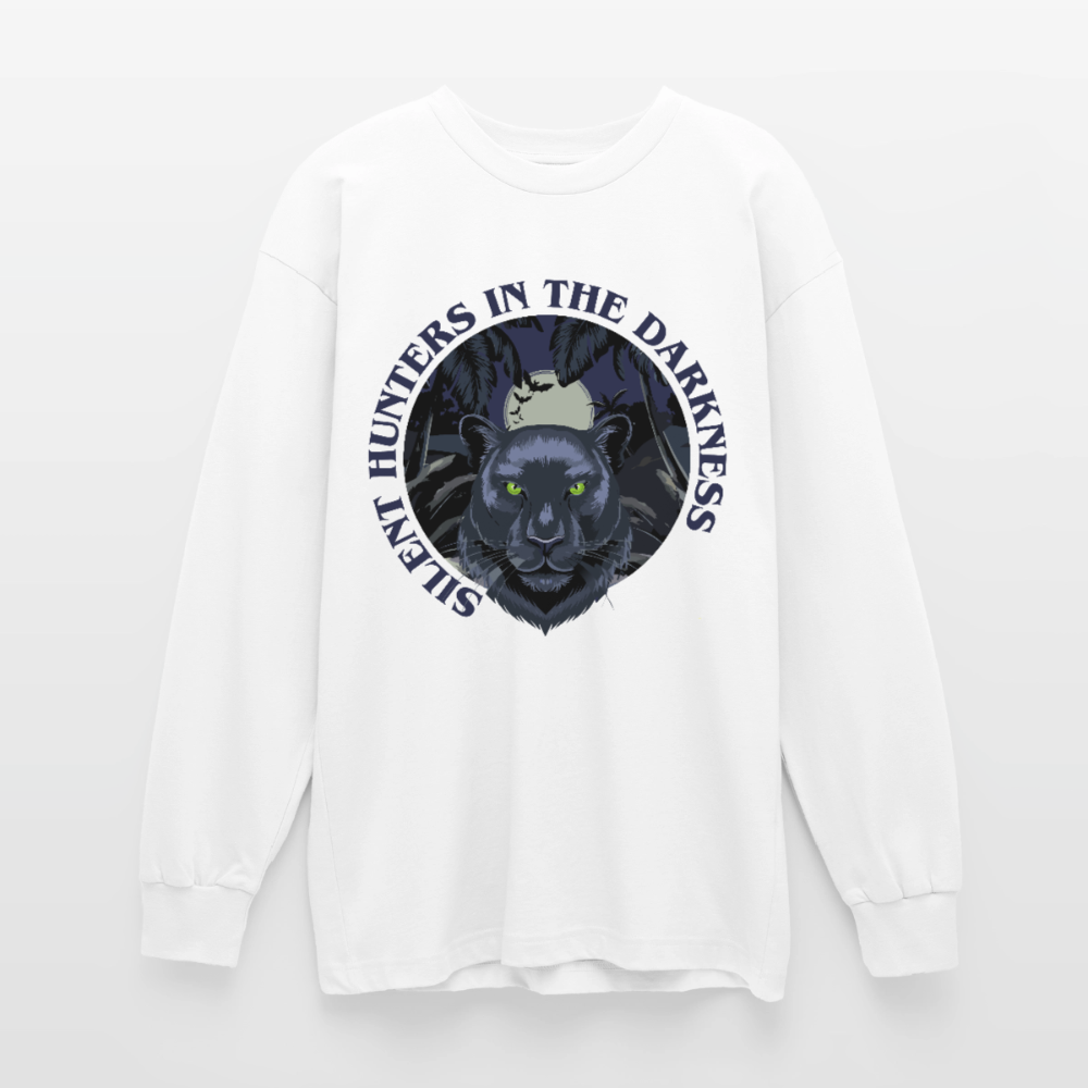 Silent Hunter Design – Oversized Langarmshirt - Weiß