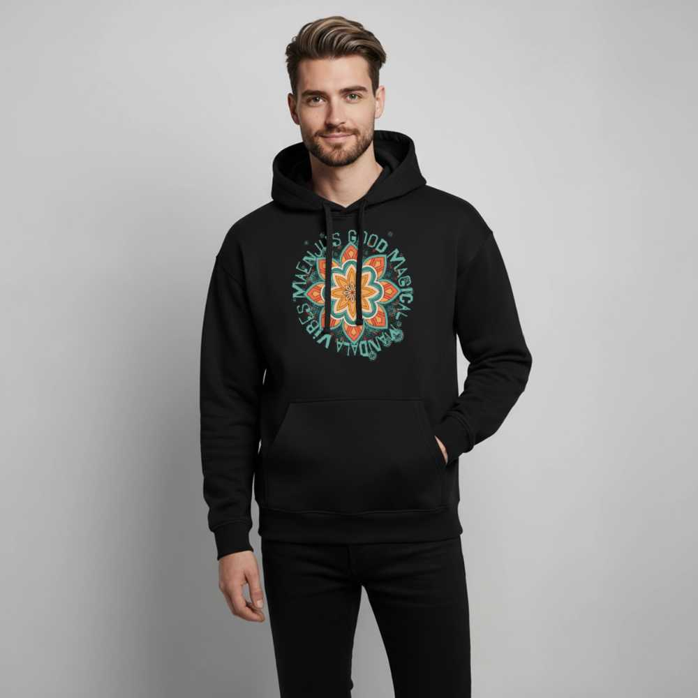 Mandala Türkis Design – Oversized Unisex Hoodie - Schwarz
