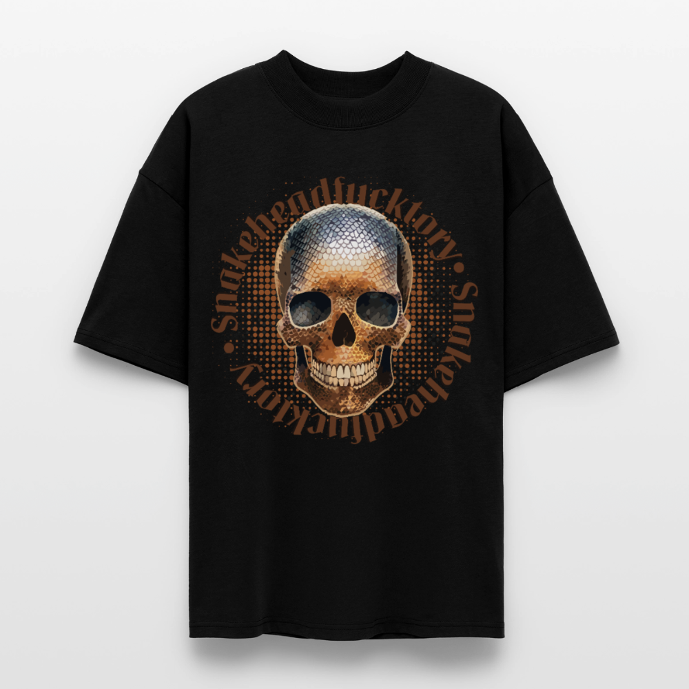 Snake Skull Design – Oversized Unisex Bio T-Shirt - Schwarz