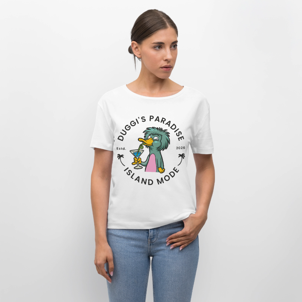 Duggi Paradise Design – Rundhals Frauen Bio-T-Shirt - Weiß