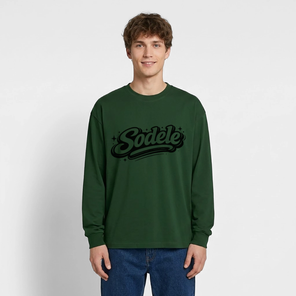 Sodele Design – Oversized Langarmshirt - Flaschengrün