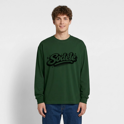 Sodele Design – Oversized Langarmshirt - Flaschengrün