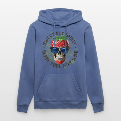 Strawberry Skull Design – Unisex Bio-Hoodie - Blau