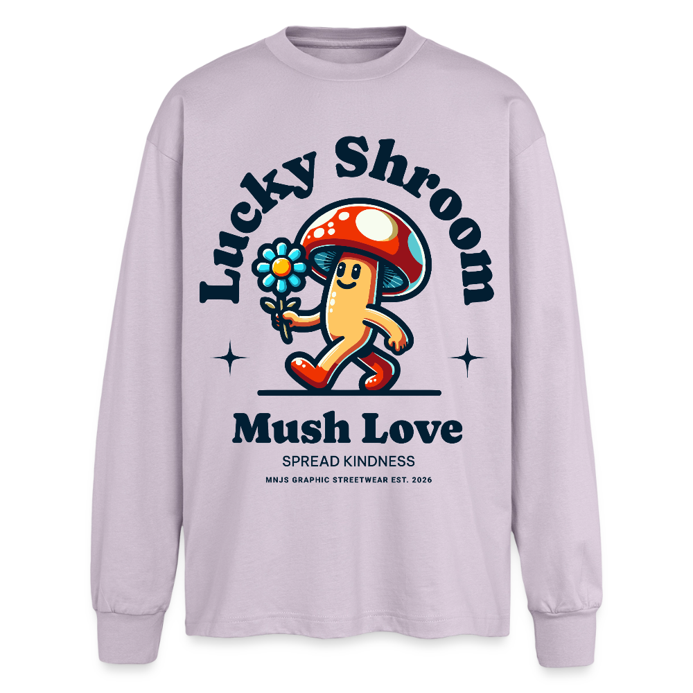 Lucky Shroom Design – Oversized Langarmshirt - verblasstes Lila