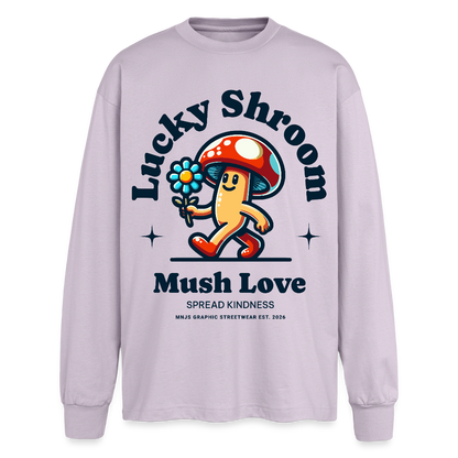 Lucky Shroom Design – Oversized Langarmshirt - verblasstes Lila