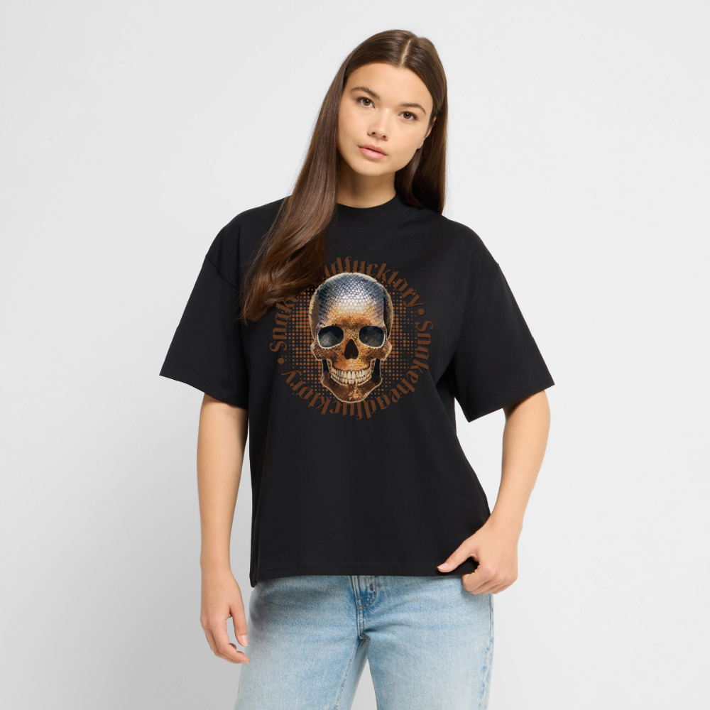 Snake Skull Design – Oversized Unisex Bio T-Shirt - Schwarz