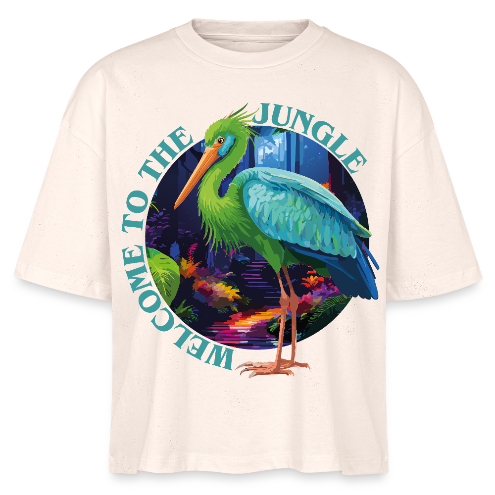 Jungle Design – Frauen Boxy Bio-T-Shirt - Natur