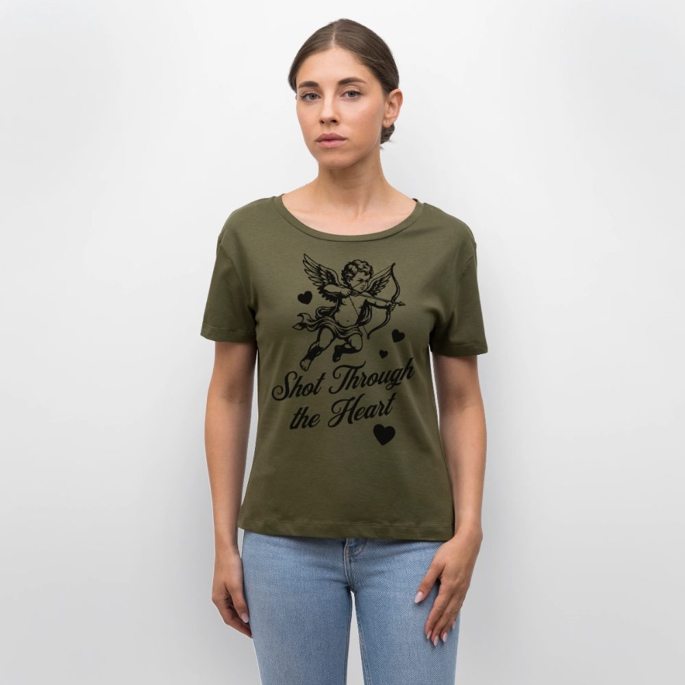 Amor Design – Rundhals Frauen Bio-T-Shirt - Khaki