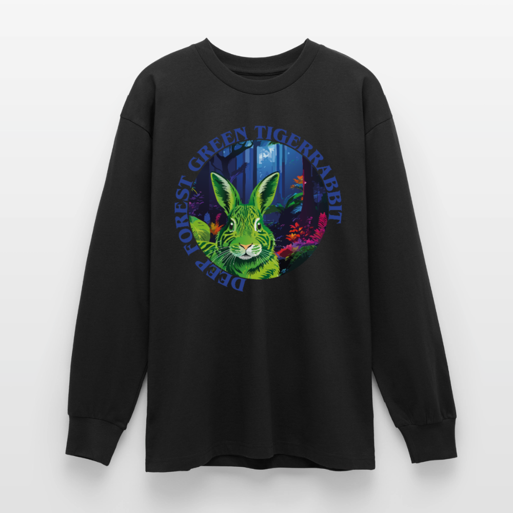 Tiger Rabbit Design – Oversized Langarmshirt - Schwarz
