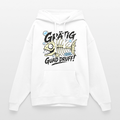 Fischskelett Grätig Design – Oversized Unisex Hoodie - Weiß