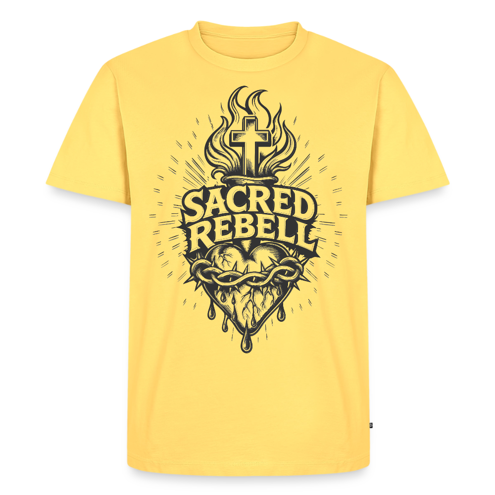 Sacred Rebell Design – Männer Premium T-Shirt - Pastellgelb