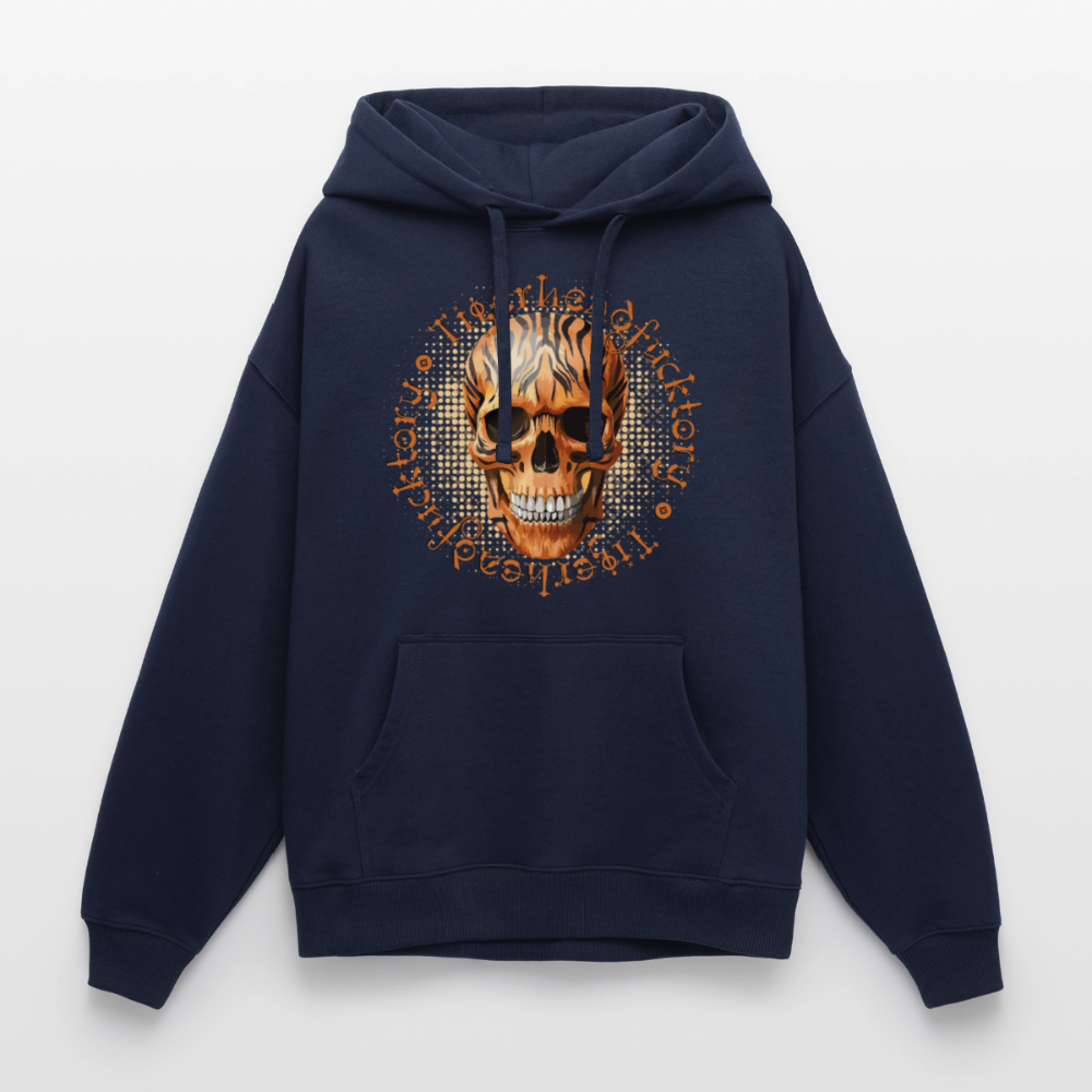 Tiger Skull Design – Oversized Unisex Hoodie - Navy