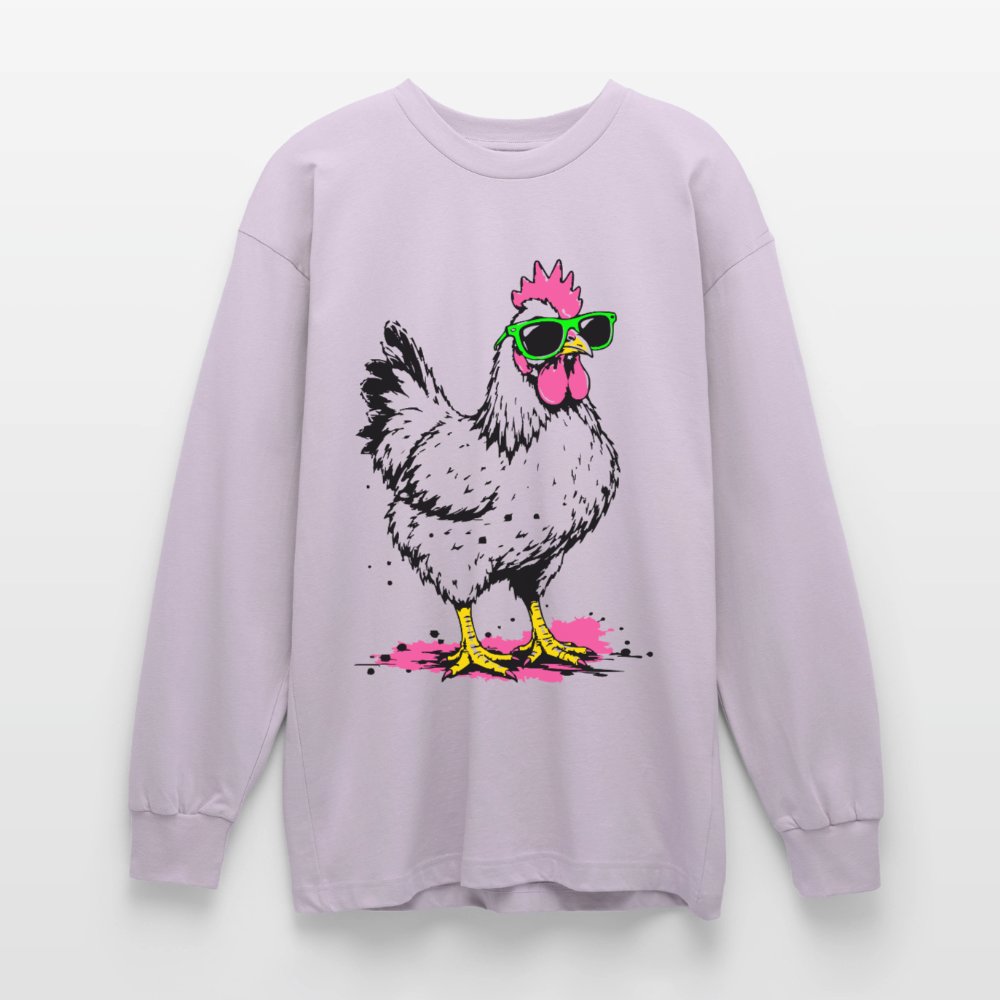 street Chicken Design – Oversized Langarmshirt - verblasstes Lila