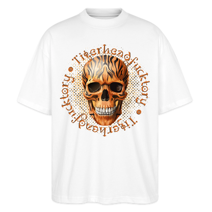 Tiger Skull Design – Oversized Unisex Bio T-Shirt - Weiß