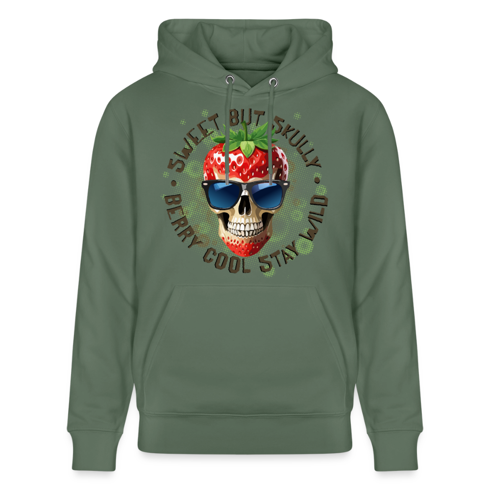 Strawberry Skull Design – Unisex Bio-Hoodie - Tanngrün