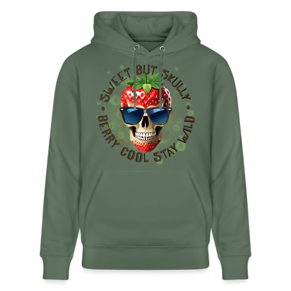 Strawberry Skull Design – Unisex Bio-Hoodie - Tanngrün
