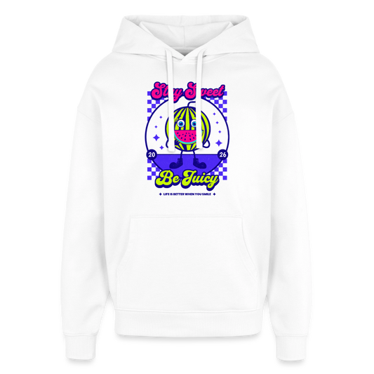 Stay Sweet Design – Oversized Unisex Hoodie - Weiß