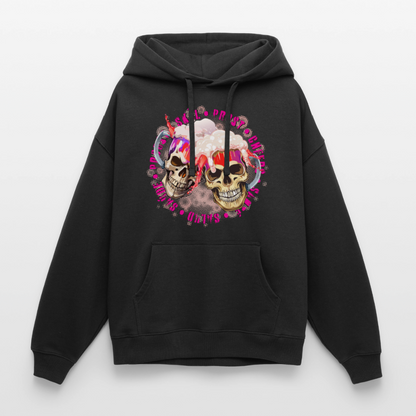 Party Skull Design Pink – Oversized Unisex Hoodie - Schwarz