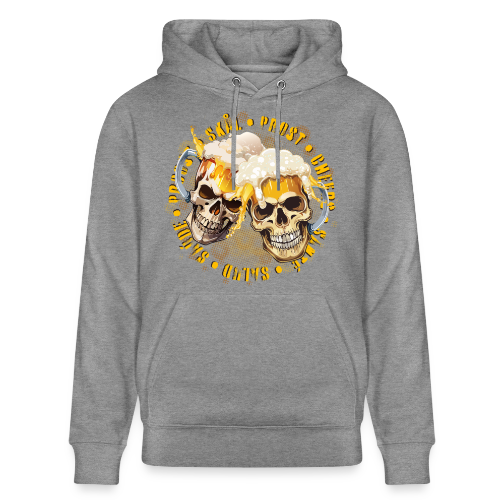 Party Skull Design – Unisex Bio-Hoodie - Hellgrau marmoriert