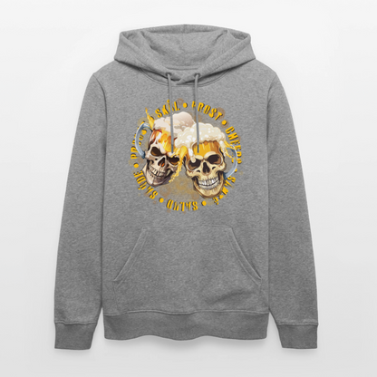 Party Skull Design – Unisex Bio-Hoodie - Hellgrau marmoriert