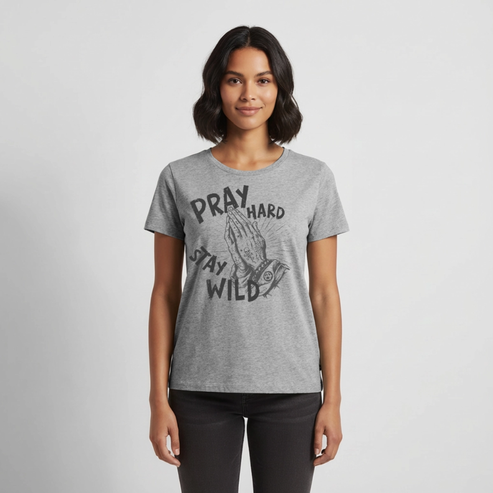 Play Hard – Frauen Premium T-Shirt - Grau meliert