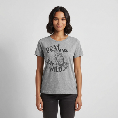 Play Hard – Frauen Premium T-Shirt - Grau meliert