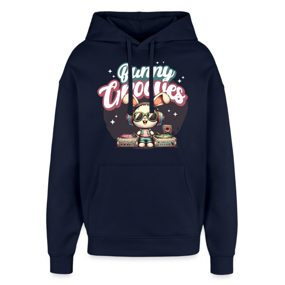 Bunny Grooves Design – Oversized Unisex Hoodie - Navy