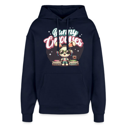 Bunny Grooves Design – Oversized Unisex Hoodie - Navy