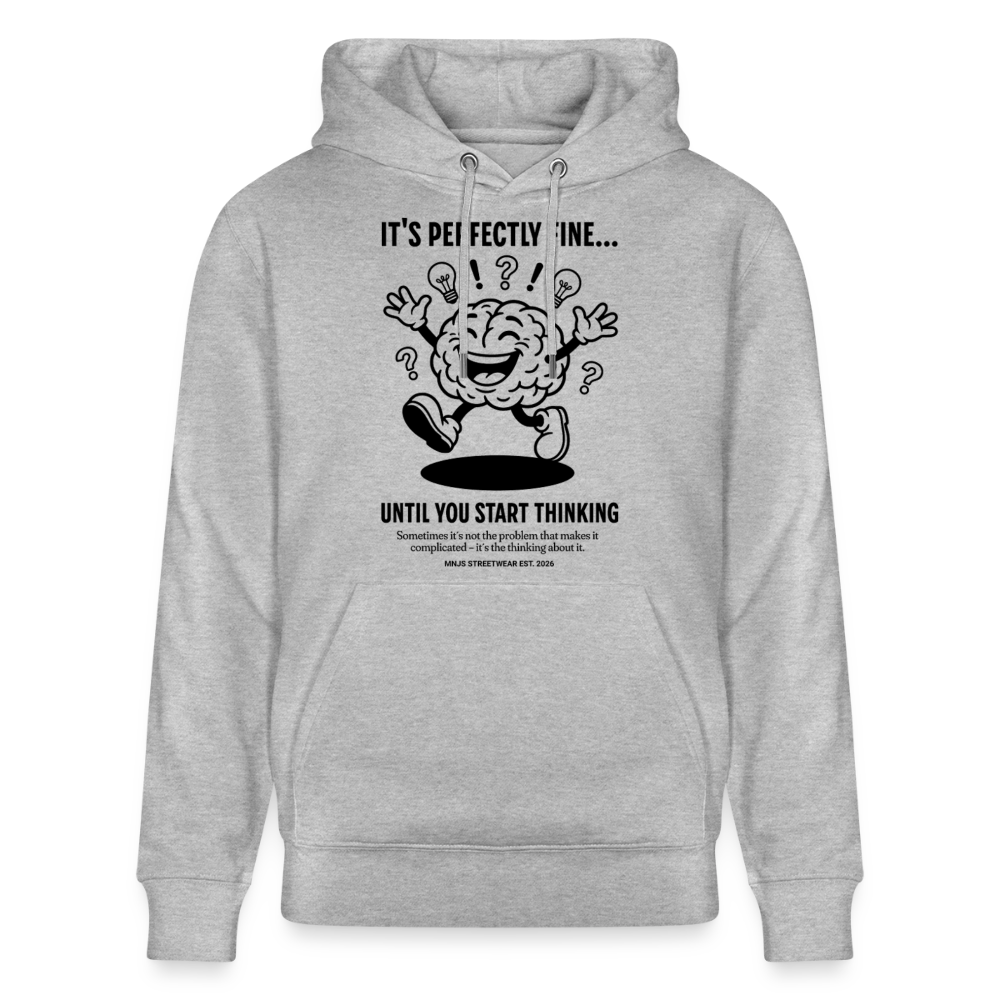Brain Design – Unisex Bio-Hoodie - Grau meliert