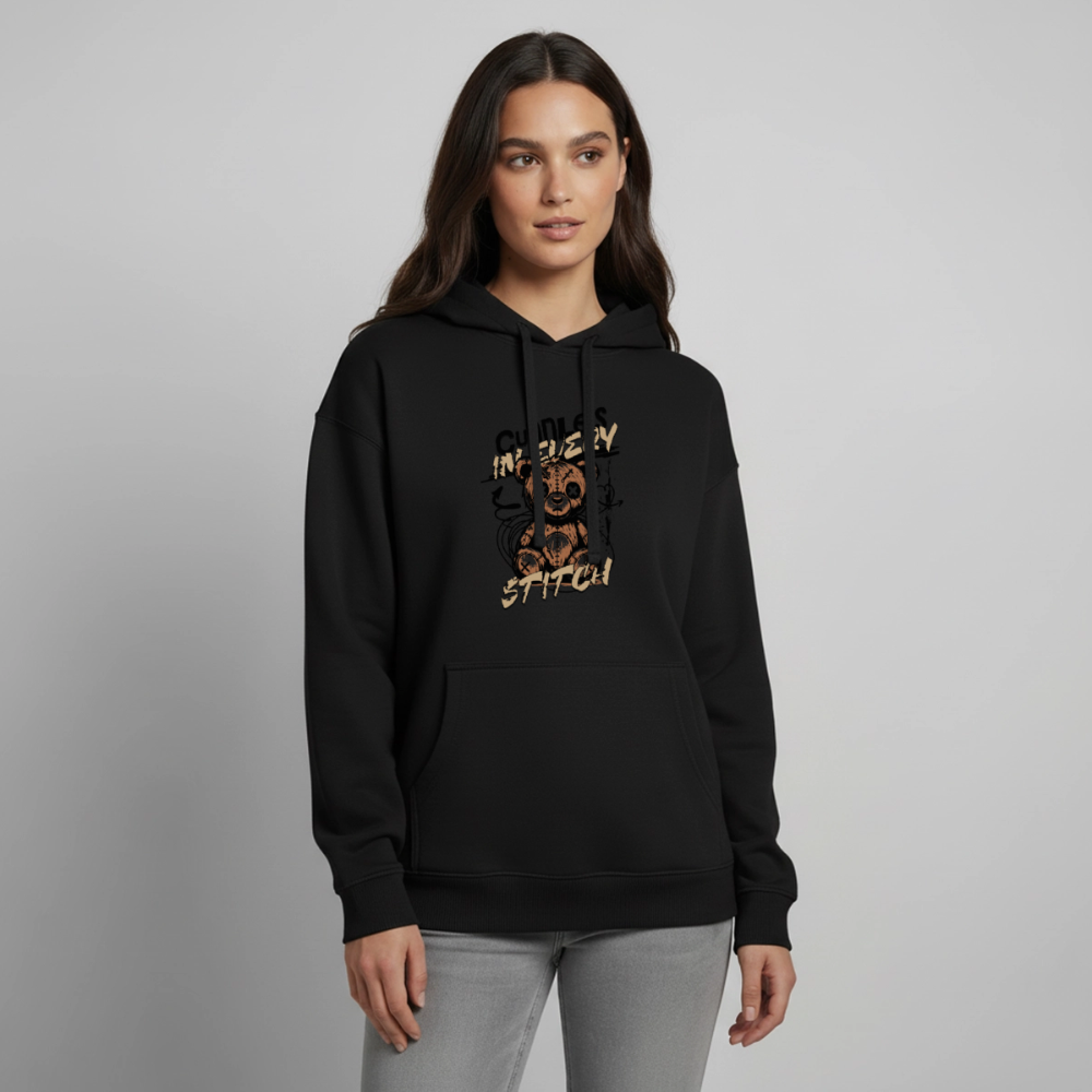 Bear Design – Oversized Unisex Hoodie - Schwarz