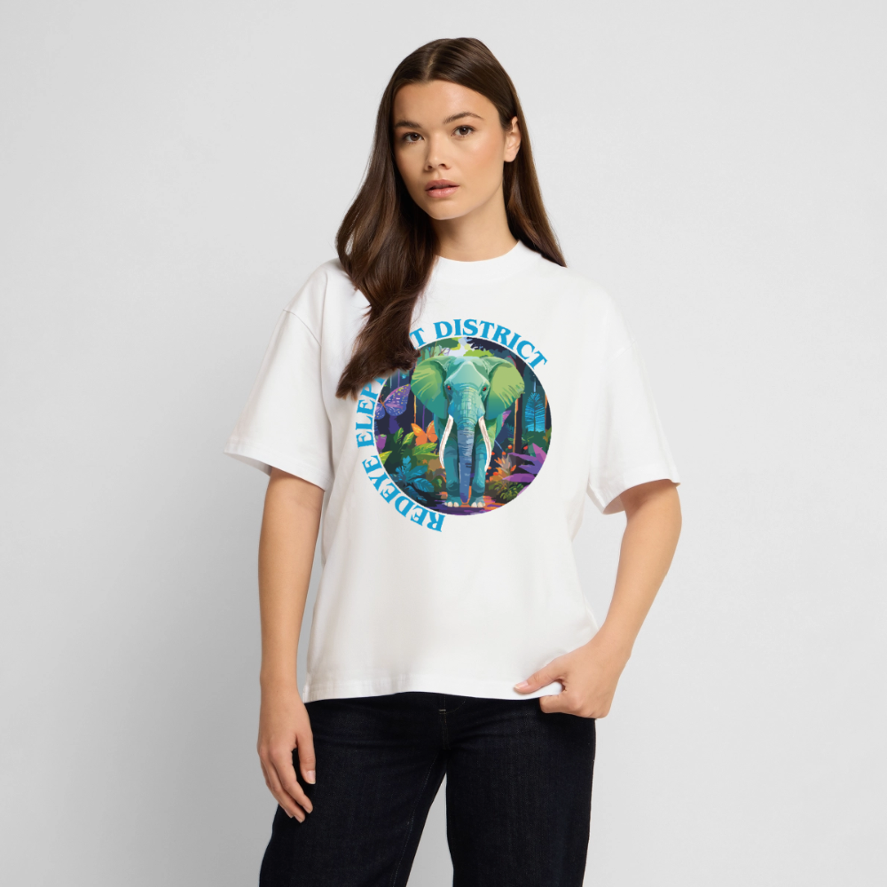 Elephant Design – Oversized Unisex Bio T-Shirt - Weiß
