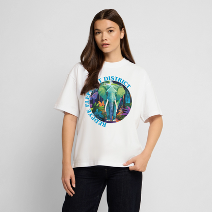 Elephant Design – Oversized Unisex Bio T-Shirt - Weiß